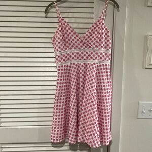 Eyelet Pink and White Dress